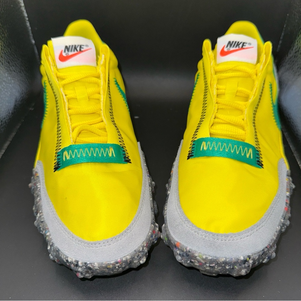 Size 7.5 - Nike Waffle Racer Crater Yellow Strike Roma Green Wmns, Clean, No Box - Picture 1 of 10
